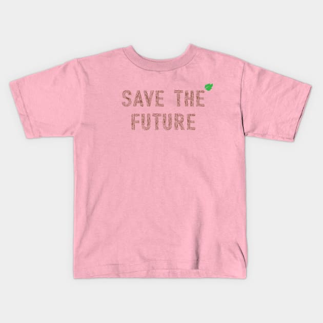 Save the future tree texture Kids T-Shirt by Pinerganic